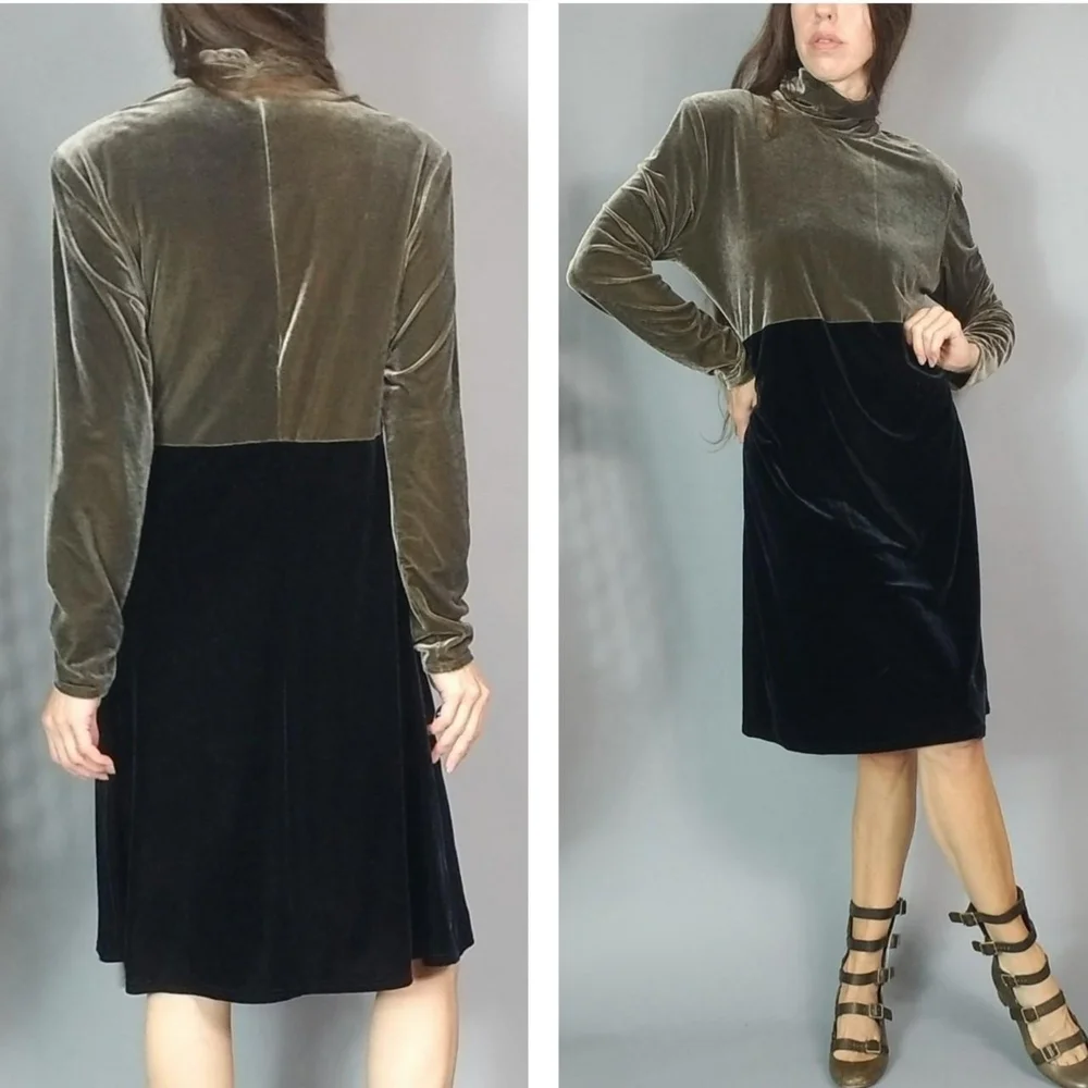 ❌️sold❌️Vintage 90s Velveteen Dress M L - Picture 3 of 7